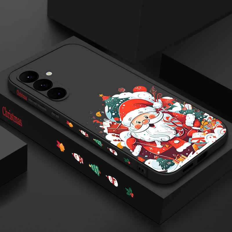 Santa Claus Pattern Christmas Case For Samsung Galaxy A56 A36 A16 A55 A35 A15 A54 A17 5G S21 FE S22 S23 S24 Plus S25 Ultra Capa