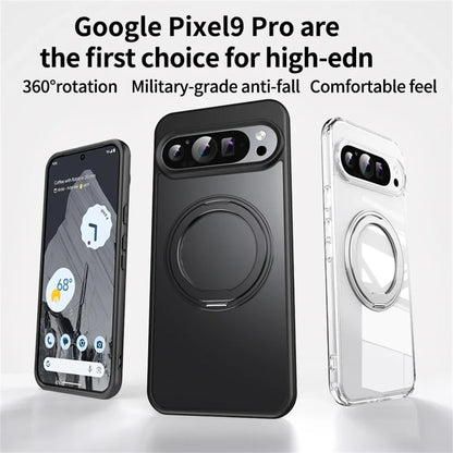 360°Rotating Stand Magnetic Phone Case For Google Pixel 10 9 8A 8 Pro XL Luxury Metal Folding Bracket Shockproof Protector Cover