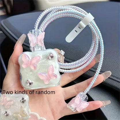 Butterfly Charger Protective Case Cable Protector For iPhone 18W/20W Fast Charging Cable Data Anti-break Charger Protective Rope