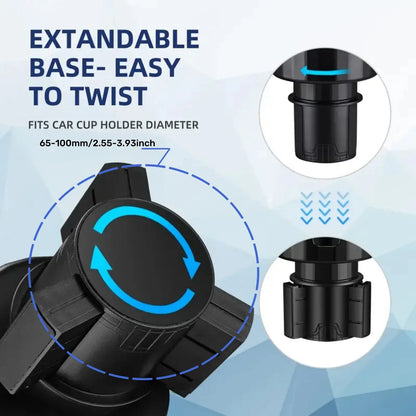 VIKEFON Upgraded Car Cup Holder Expander with Adjustable Base Stable Auto Bottle Support Universal for 6.5CM-10.5CM Cup Holder