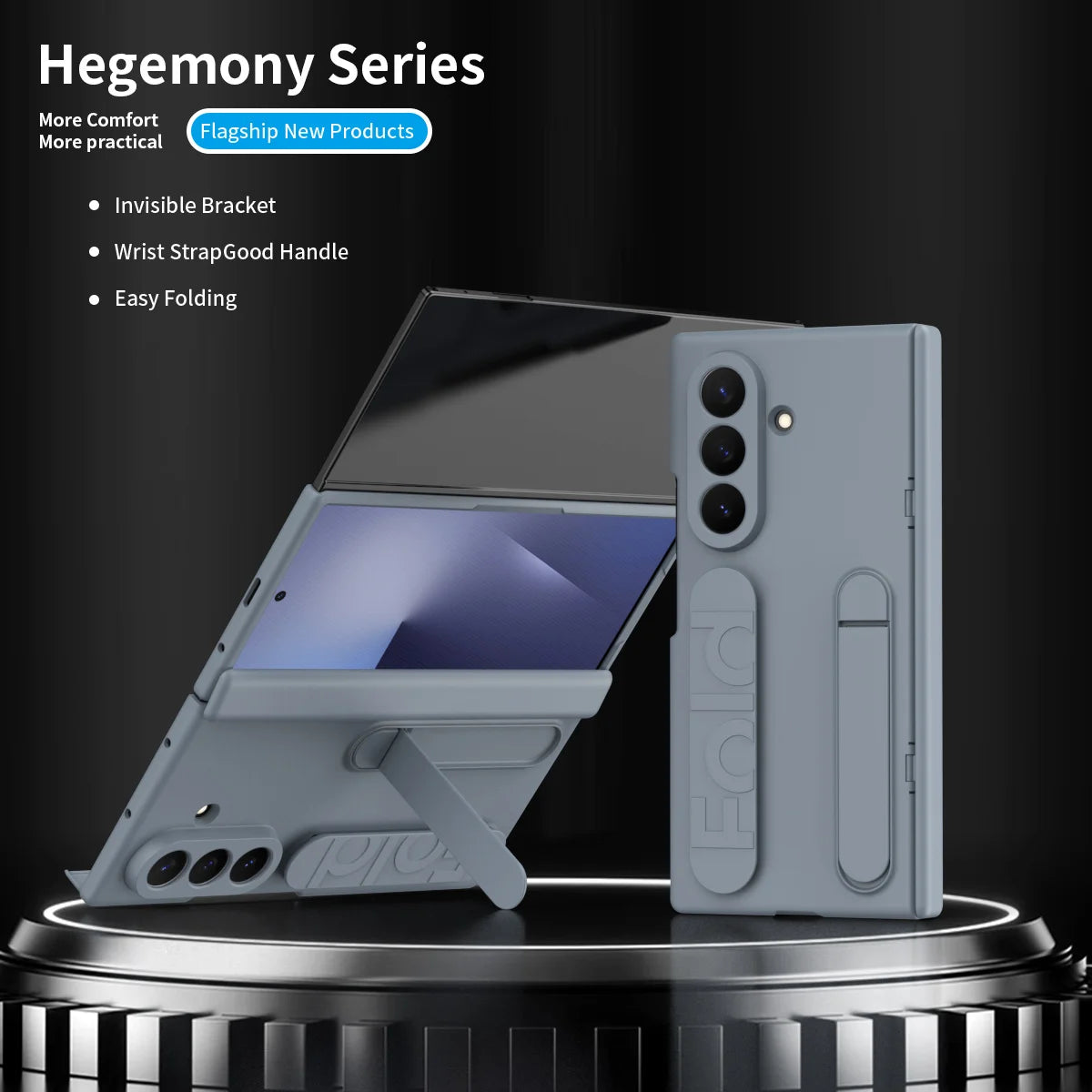 Business Flip Case For Samsung Galaxy Z TriFold Tri Fold Folding Stand Holder Wristband Luxury Hard Plastic Shockproof Cover