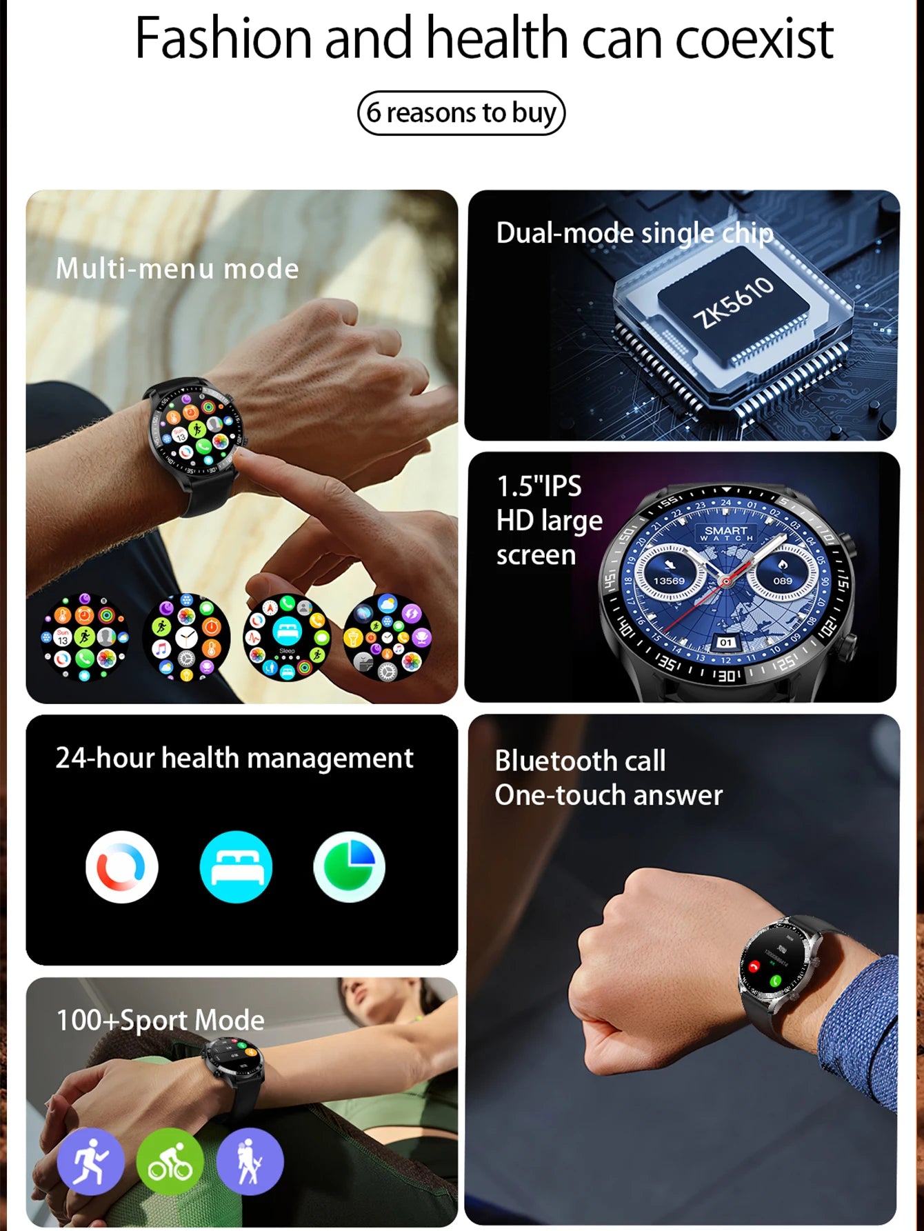 New Men Women Smart Watch HD Full Touch Screen Bluetooth Call Message Reminder Multi-Sport Christmas Surprise for ios Phone