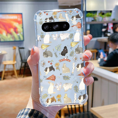 P ixel 8 Pro Lovely Animals Transparent Phone Case For Google Pixel 8A 9Pro 8 6 8Pro 7Pro 9 9ProXL 6Pro 6A 7 7A Cover