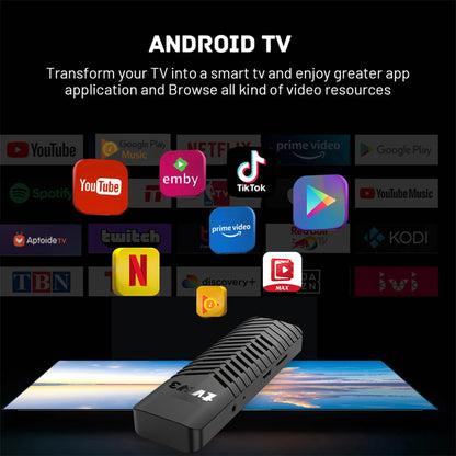 Mini TV Stick 4K Android TV TVR3-S WIith Cortex A53 Wifi 2.4G HDR10 YouTube Remote Control Home Theater Android TV Stick Box