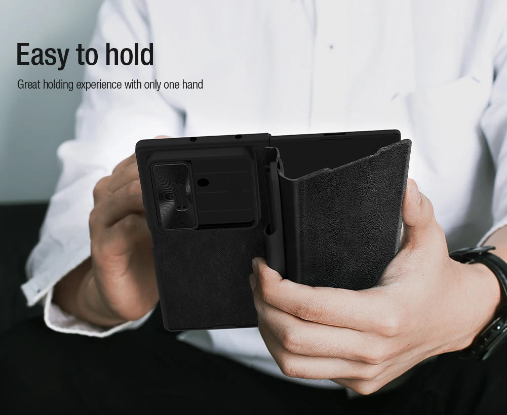 Nillkin for Samsung Galaxy Z Fold 7 5G Case Qin Flip Leather Case Luxury With Customs  S-Pen 360 Protection Cover