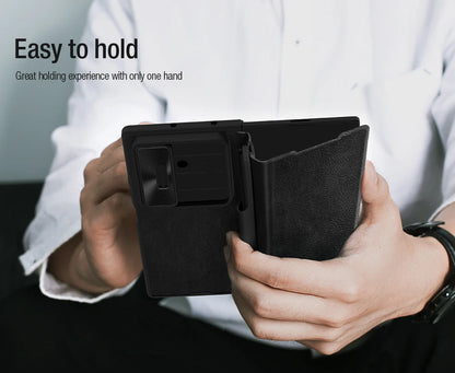 Nillkin for Samsung Galaxy Z Fold 7 5G Case Qin Flip Leather Case Luxury With Customs  S-Pen 360 Protection Cover