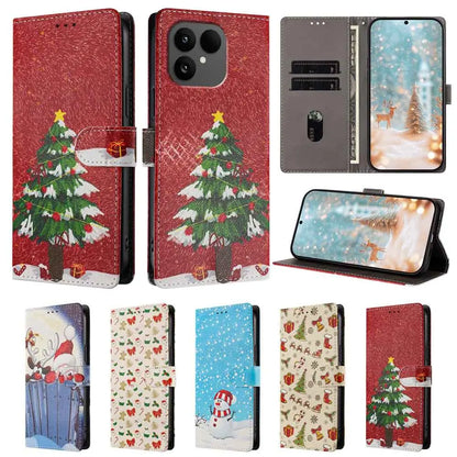 Christmas Phone Case for Funda iPhone 17 16 15 14 13 12 11 Pro Max 17 Air 16E 15 Plus 7 8 Cases Flip Leather Wallet Back Cover