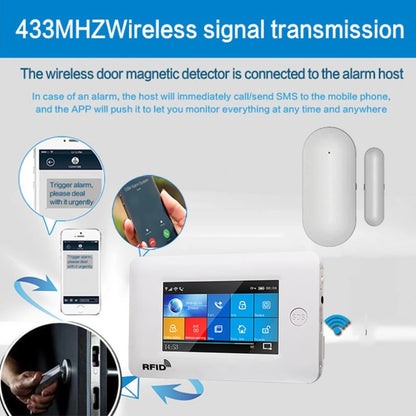 Hot Sale Wireless Magnetic Door & Window Sensor EV1527 Coding Mode RF 433MHz for Home Security Alarm System Burglar Alarm Kits