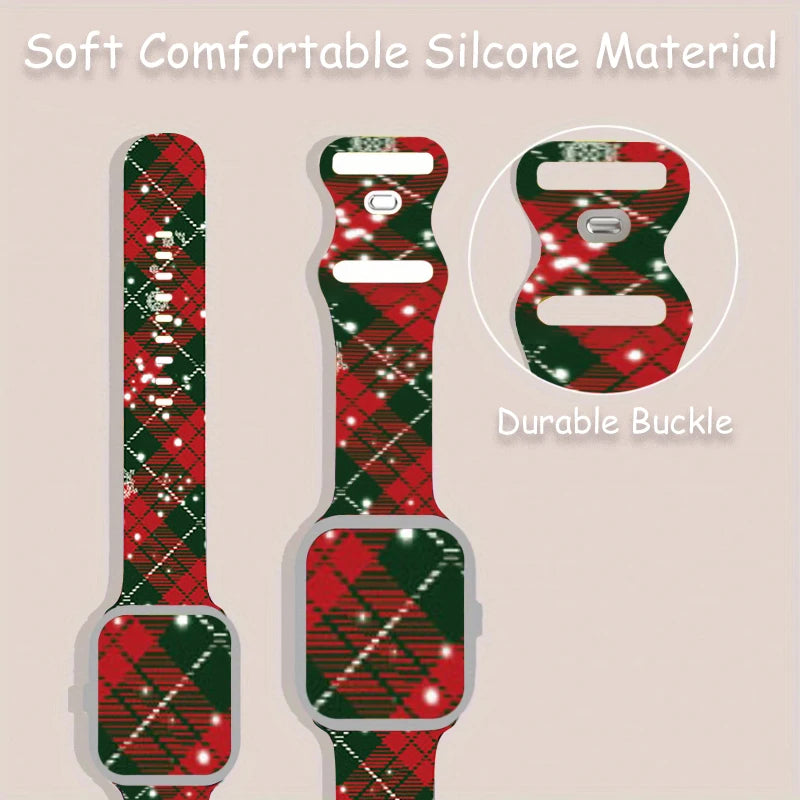 Christmas NEW year band For Apple Watch bands 41/42/44/45/46/49mm Holidays Xmas Santa Strap for iWatch Series Ultra SE 11 10 9 8