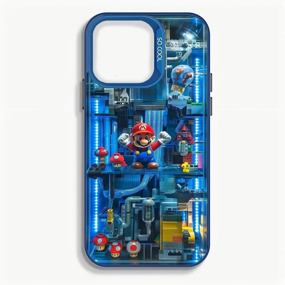Super M-MarioS Bros Game Phone Case IMD Color Silver Shell For IPhone 16 15 14 13 12 11 Pro Max Plus