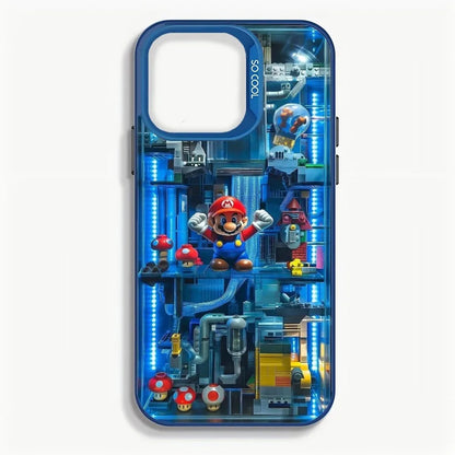 Super M-MarioS Bros Game Phone Case IMD Color Silver Shell For IPhone 16 15 14 13 12 11 Pro Max Plus