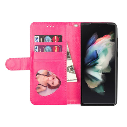 Zipper Glitter Leather Wallet Flip Case For Samsung Galaxy Z Fold 6 5 4 3 5G Cover Fold4 Bling Card Solt Pocket Purse Book Coque