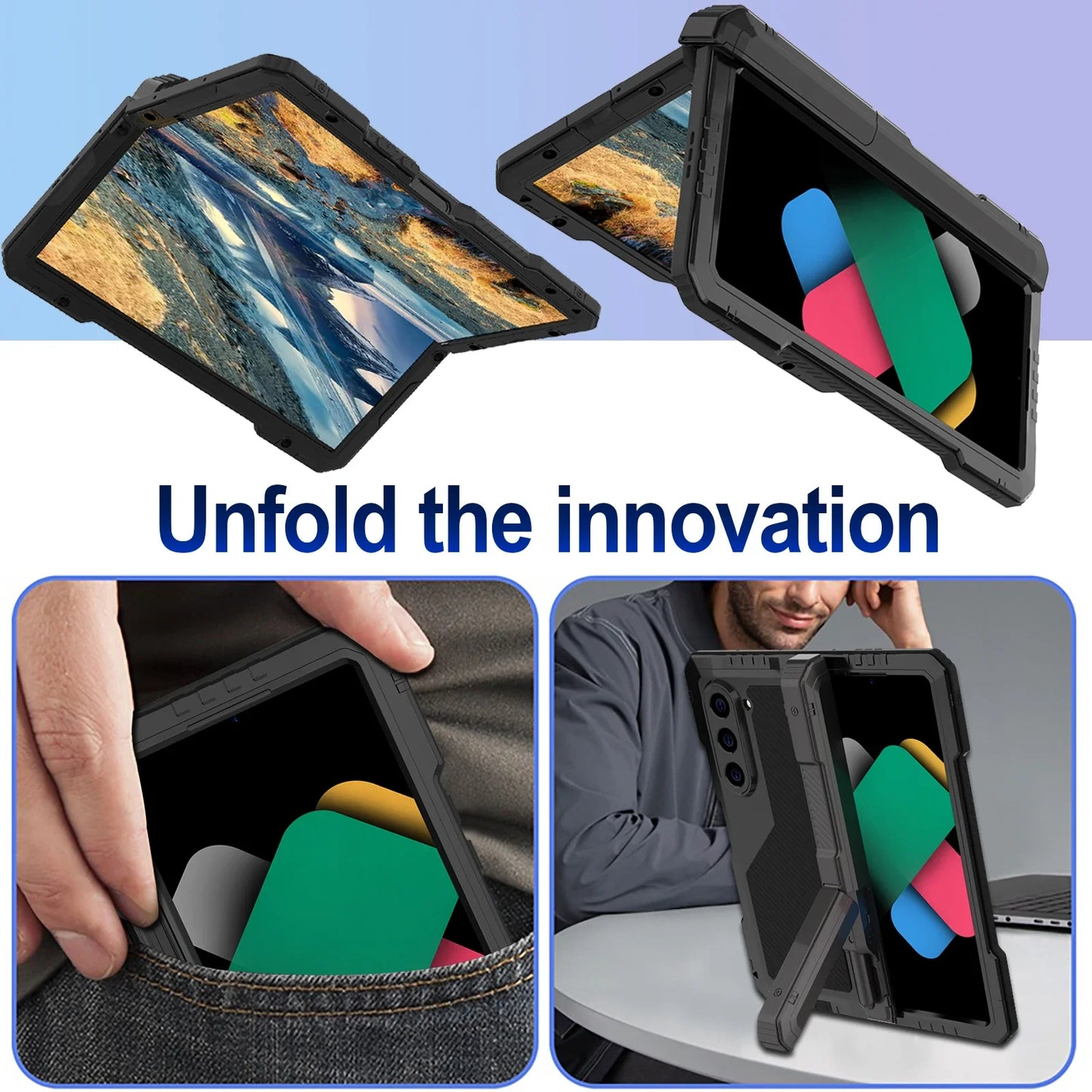 Aluminum Metal Armor Phone Case Z Fold 7 4 Shockproof Rugged Cover Full Protector For Samsung Galaxy Z Fold 6 5 Heavy Duty Shell