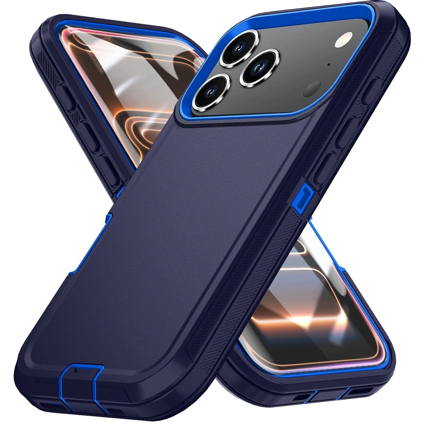 Shockproof Armor Defender Phone Case For iPhone 17 16 Pro Max 17 Air 16E 13 12 Mini 14 15 Plus 11 Hard PC+TPU Bracket Back Cover