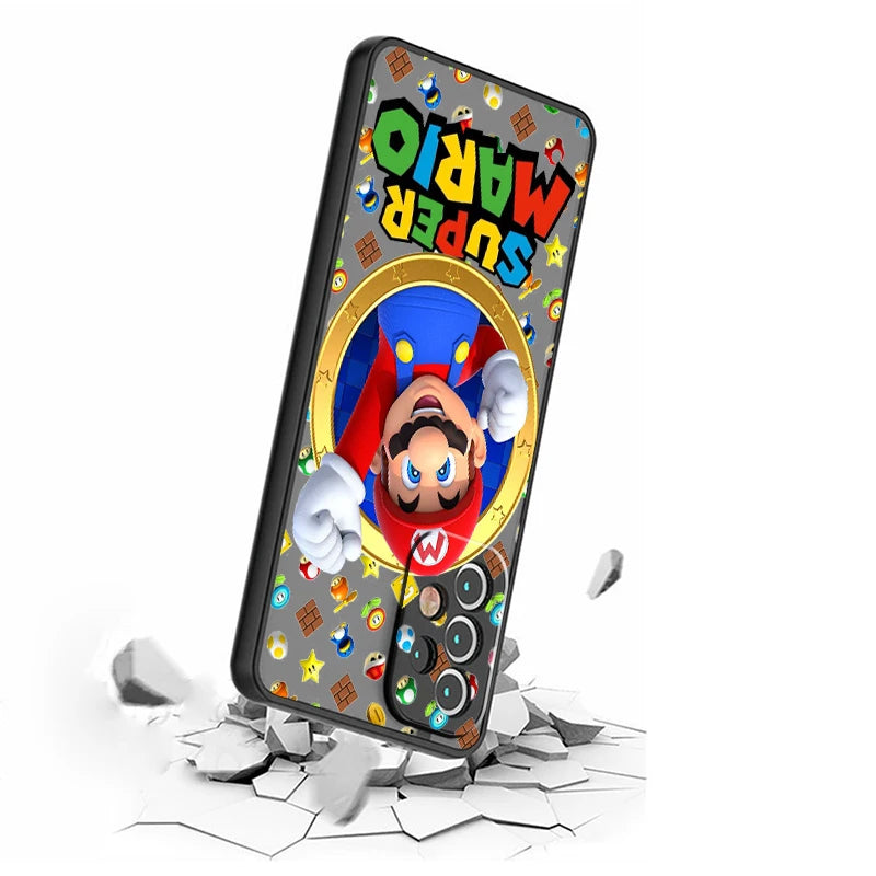 Fun Magic Super M-Marios Frosted Translucent For Samsung Galaxy S24 S23 S22 S21 S20 FE S10 S9 S8 Plus Ultra Pro 5G Cover
