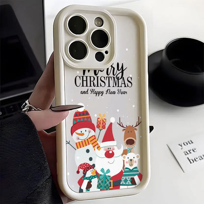 Case For Google Pixel 9 8 7 8A 7A Pro XL 9Pro 7Pro 8Pro 9ProXL Silicone Ins Cartoon Christmas New Year Gift New Design Hot Cover