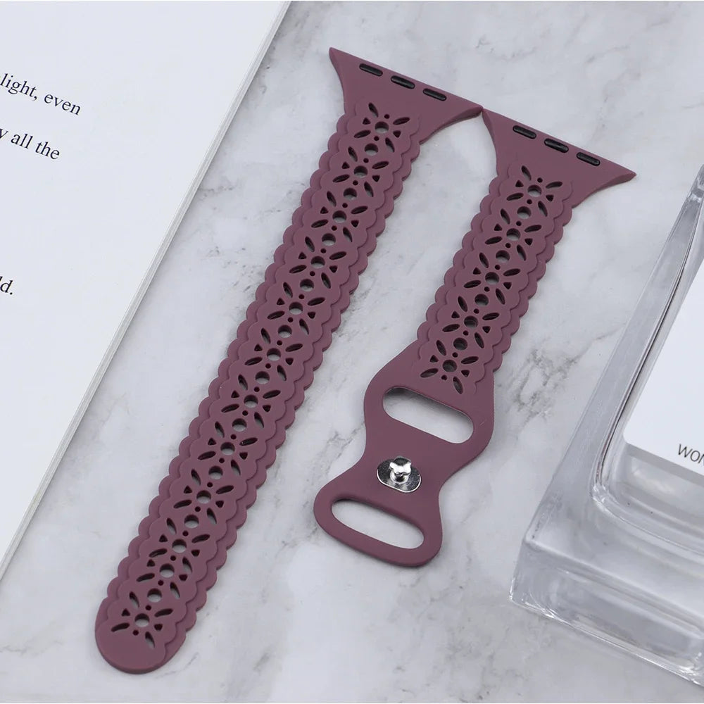 Silicone Sport Strap for Apple Watch Ultra Band 49mm 45mm 44mm 42mm 41mm 40/38mm Rubber Strap Bracelet Iwatch Series 8 7654 SE 3