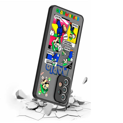 S-Super M-Marios B-Bros Frosted Translucent For Samsung Note 20 A35 A03 A54 A31 A22 A34 A14 A24 A04 A55 5G Cover Phone Case