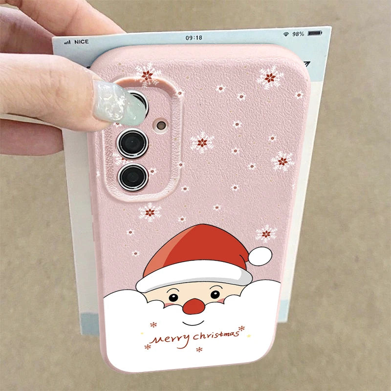 Christmas Santa Claus Case For Samsung Galaxy A17 A56 A36 A26 A55 A16 A15 A54 S25 Edge S24 FE S23 S22 Ultra Plus TPU Phone Cover