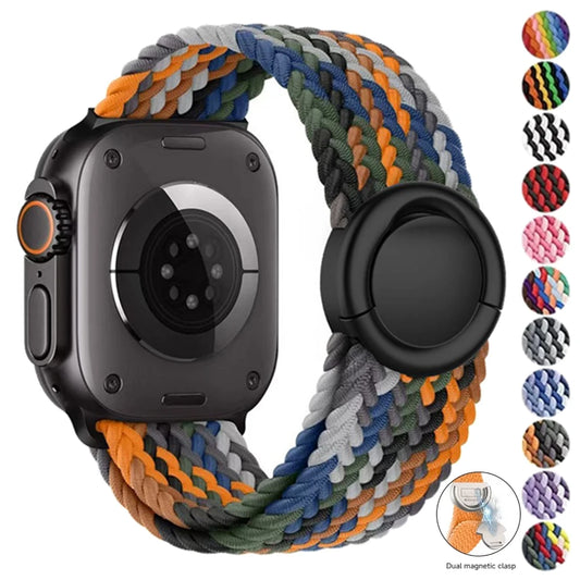 Magnetic Nylon Strap for Apple Watch Band Ultra 2 3 49mm 46mm 42mm Bracelet Iwatch Series 10 9 8 7 6 SE 5 4 38 45 41mm 44mm 40mm