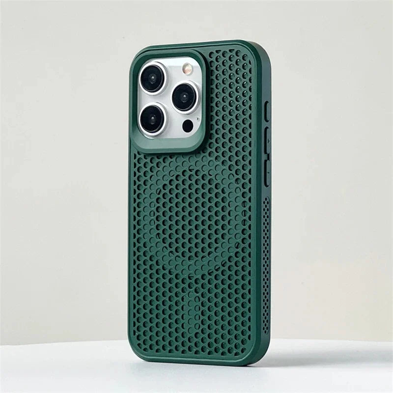 Luxury Matte Heat Dissipation Hole For Magsafe Case For iPhone 16 15 14 13 12Pro Max Plus Magnetic Wireless Charge PC Hard Cover