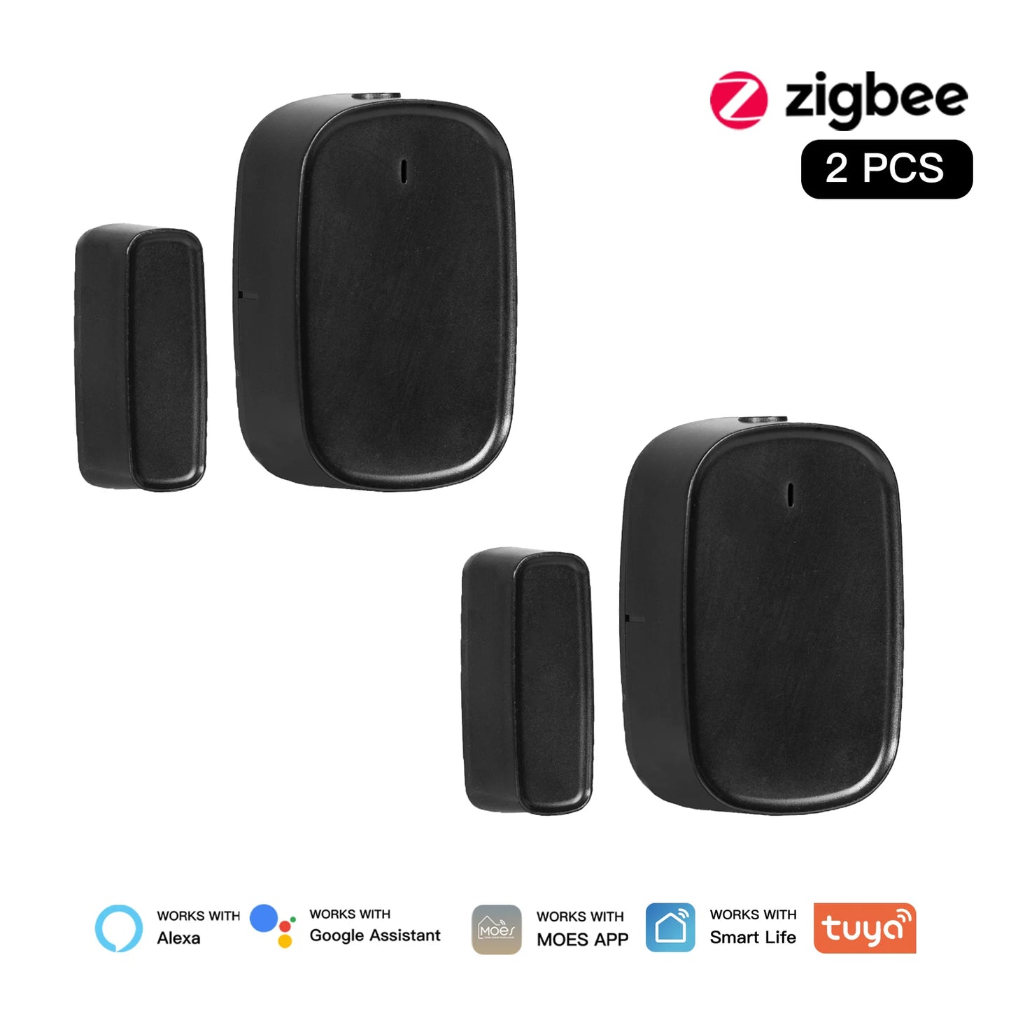 MOES Tuya ZigBee Smart Window Door Gate Sensor Detector Smart Home Security Alarm System Smart Life Tuya App Remote Control