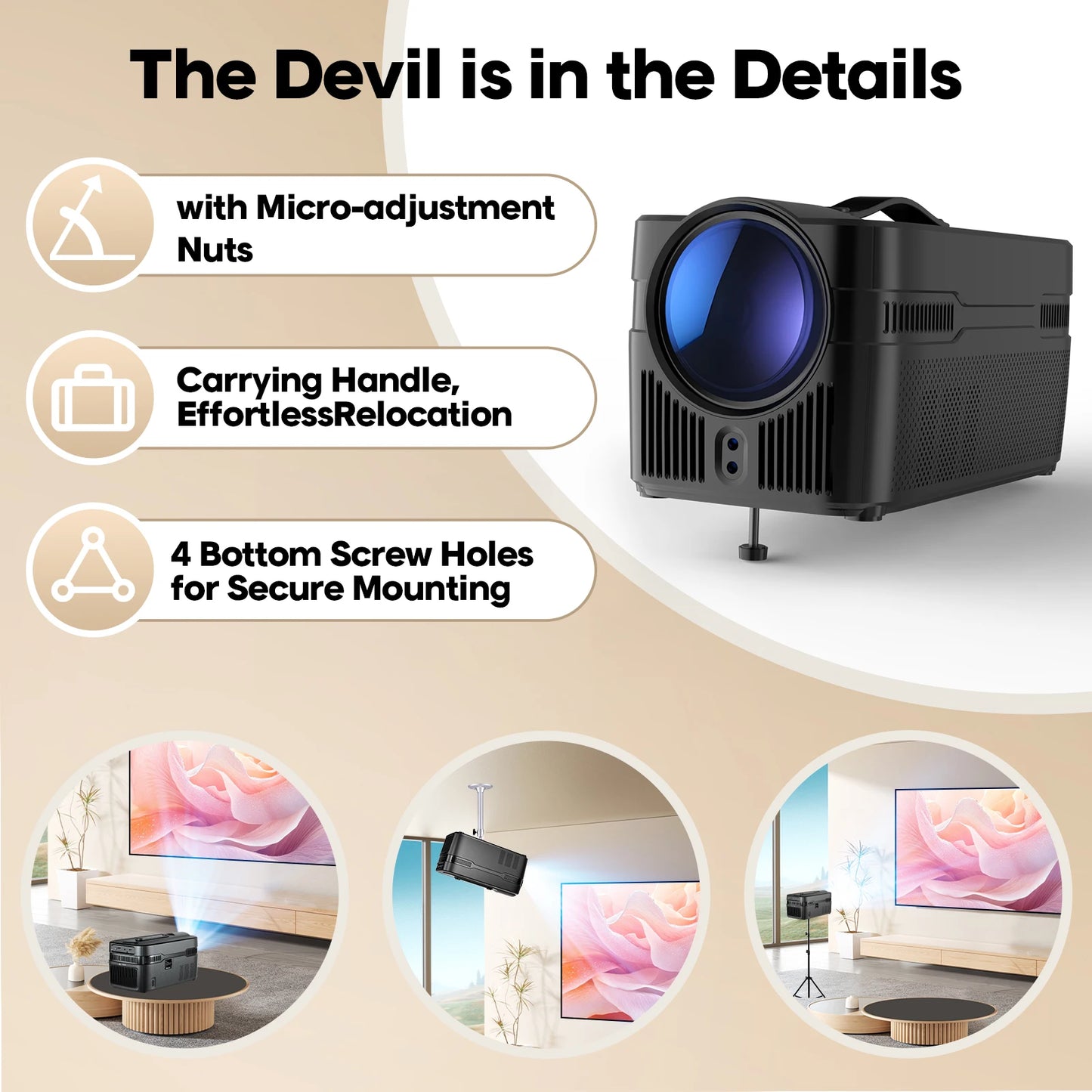 Magcubic 900ANSI HY450 C Auto Focus Projector 8K 1080P Ultra Short Throw Allwinner H726 BT5.4 Auto Offset Home Theater Voice