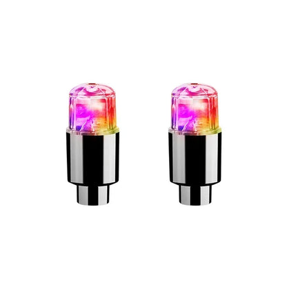 2/4/8Pcs Colorful LED Wheel Lights Car Tire Valve Caps Neon Light Universal Motorcycle Bicycle Valve Cover Auto Accessories