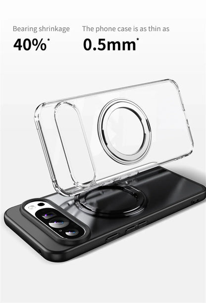 360°Rotating Stand Magnetic Phone Case For Google Pixel 10 9 8A 8 Pro XL Luxury Metal Folding Bracket Shockproof Protector Cover