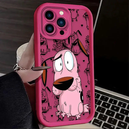 Courages Cowardly Dog Phone Case For iPhone 16 15 14 13 12 11 Pro Max X XS X S Max XR SE 2020 7 8 Plus Soft Silicone Back Funda