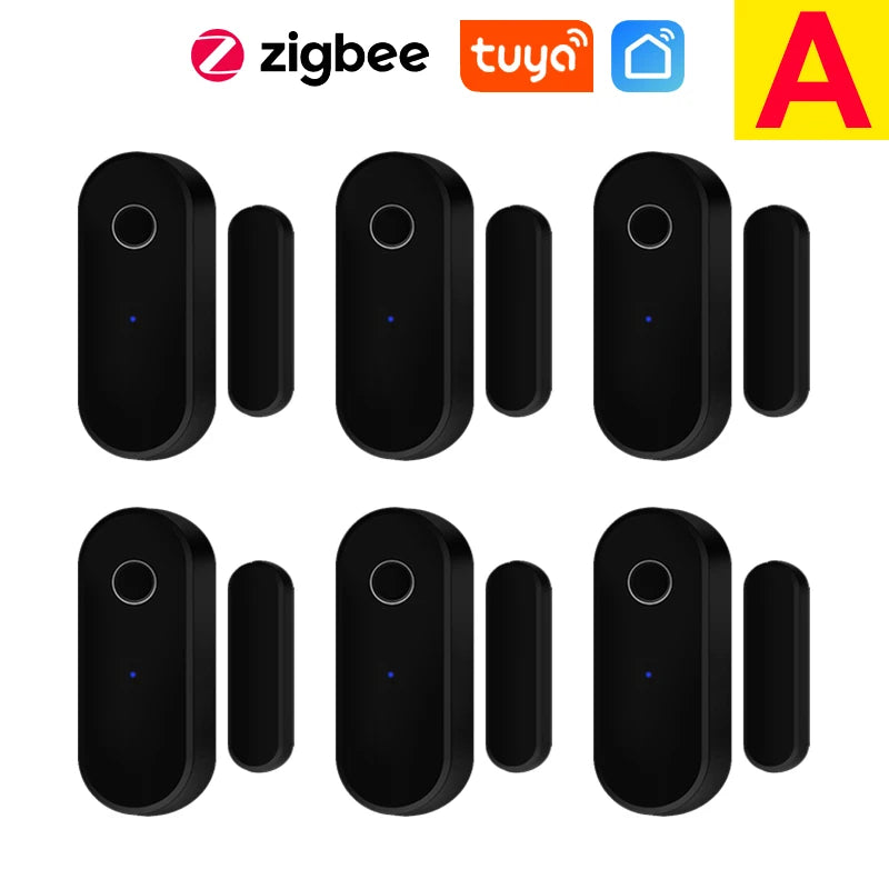 Tuya Smart Zigbee Door Sensor Door Window Open Close Detector Black Smart Home Security System Work With Gateway Smart Life APP