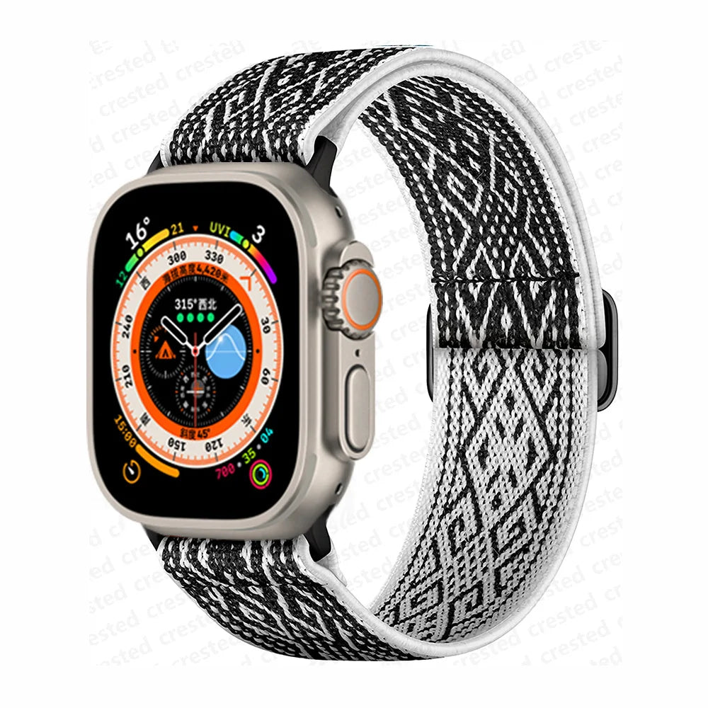Scrunchie Strap for Apple watch band 45mm 44mm 40mm 41mm 42mm 46mm 49mm Elastic Nylon bracelet iWatch 11 10 9 8 7 6 se Ultra 3/2