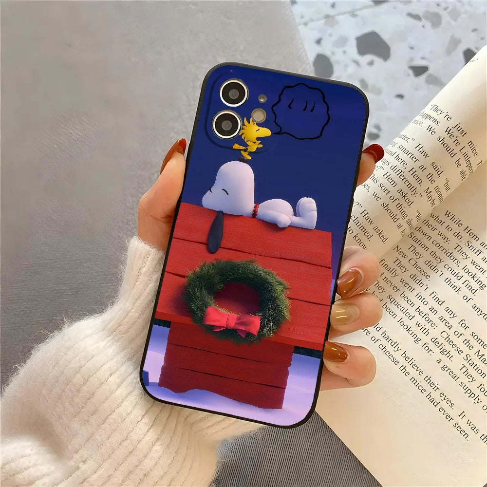 Anime S-Snoopy Phone Case Silicone Soft For IPhone 16 15 14 13 12 11 Plus Pro Max Plus