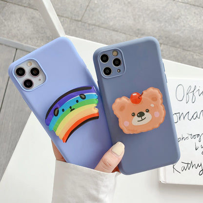 Cartoon Animal Folding Mobile Phone Grip Holder Socket Pocket Support for IPhone Samsung Finger Ring Griptok Expanding Bracket