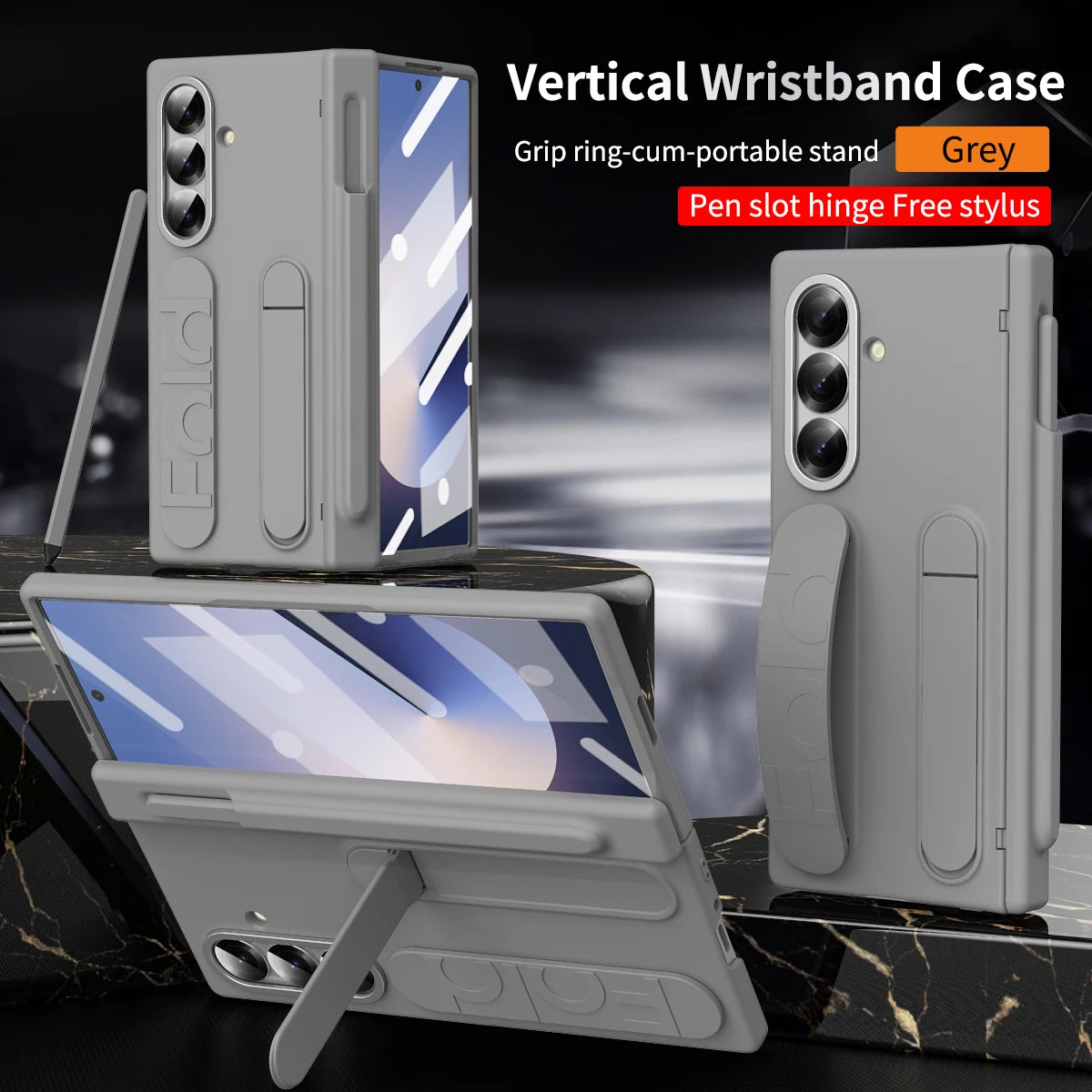 For Samsung Galaxy Z Fold 7 6 5 4 3 Luxury Wristband Hinge Lnvisible Folding Bracket Screen Glass Protect  Film Shockproof Cover