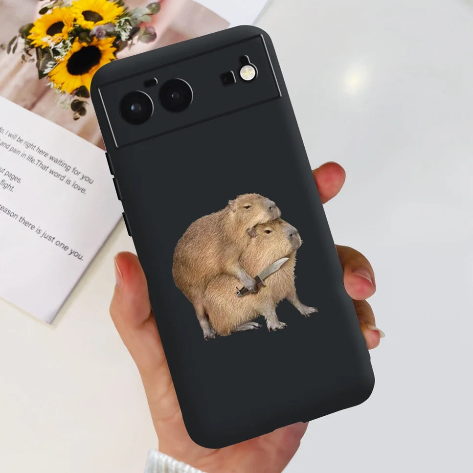 For Cover Google Pixel 6 Case Cute Cat Cartoon Bumper Back Shockproof Soft TPU Case For Google Pixel 6A 6PRO Pixel 6 Phone Cases