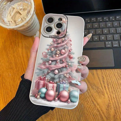New Elegant Premium Pink Christmas Tree Creative Hot-Selling Phone Case - Compatible with iPhone 17 Air/17/16e/7/8/XR/XS/X/11/12