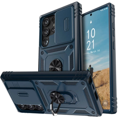 For Samsung Galaxy S25/S25+/S25 Ultra/S25 Edge/S24/S24 Plus/S24 Ultra/S24 FE Case Hybrid Kickstand Camera Protection Hard Cover