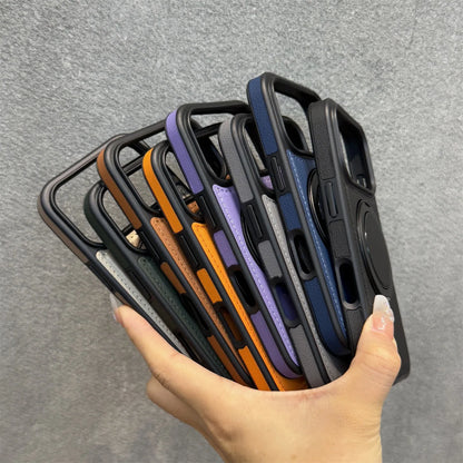 17 ProMax Wax PU Leather Magnetic Charging Phone Case For iPhone 14 15 16 Plus 17 Air 11 12 13 Pro Max 360° Rotating Stand Cover