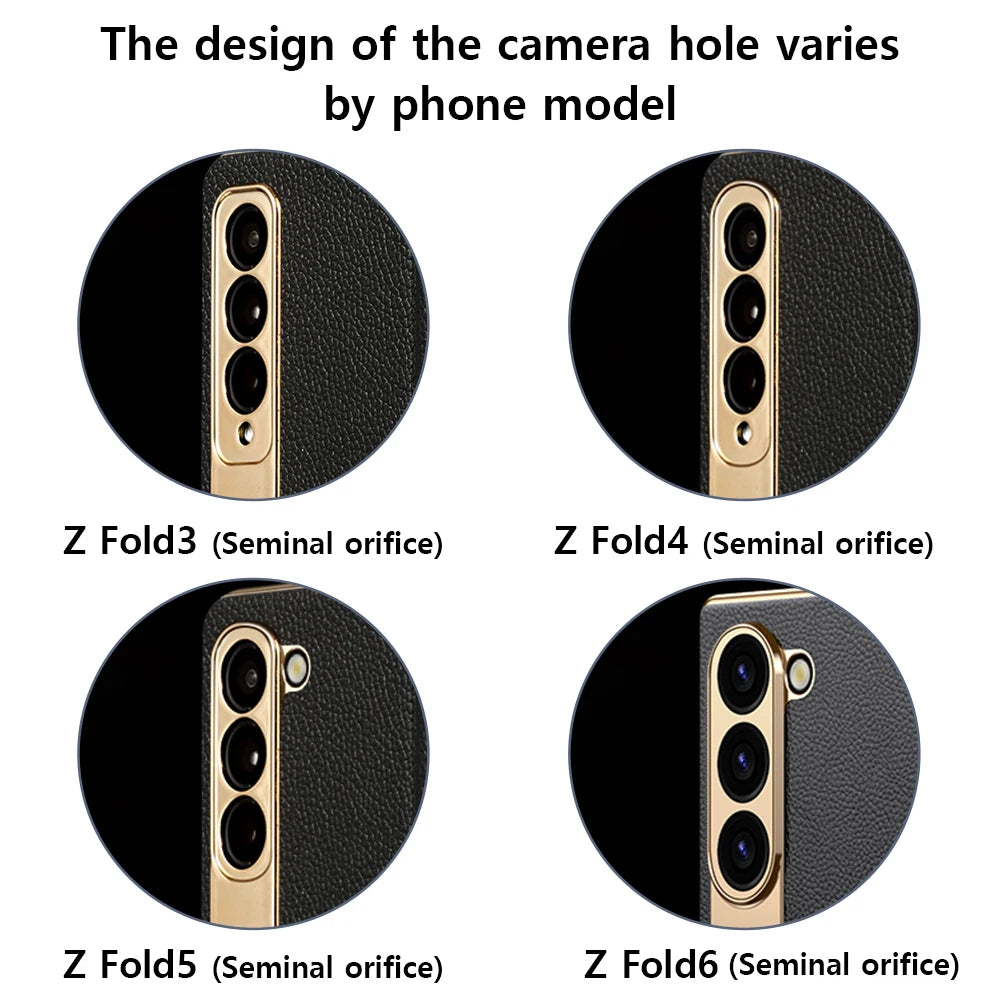 LANGSIDI Brand Luxury Genuine Leather Shockproof Case for Samsung Galaxy Z Fold 3 4 5 6 Magnetic Hinge Protective Stand Cover