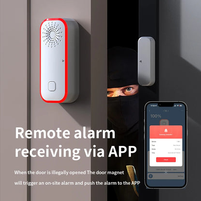 Tuya Door Magnetic Sensor WiFi Door and Window Alarm Door and Window Switch on-site Alarm Sound and Light Intelligent Alarm