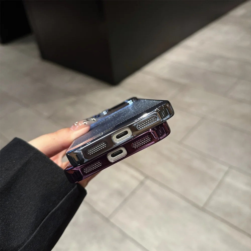 Plating Heat Dissipation Cooling Hollow Case For iPhone 11 12 13 14 15 16 Plus 17 Pro Max Air Camera Protection Shockproof Cover