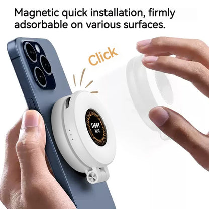 2in1 Portable Foldable Magnetic Rechargeable Ring Fill Light Phone Holder Perfect for Travel, Desktop, Selfies, Video, Makeup