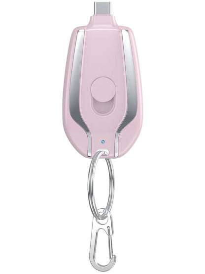 Portable 1500mAh Type C Emergency Charger New Design Keychain Mini Power Bank with 10W Output for Mobile Phones Small Convenient