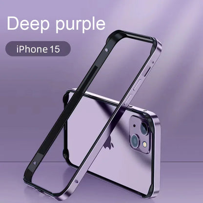 Hybrid Silicone Frame Aluminum Metal Phone Case For iPhone 17 16 15 14 13 12 Pro Max Better Heat Bumper