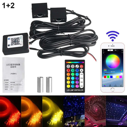 RGBW 1/2/4/6/8 split machine 2400x household car roof starry sky light kit roof fiber optic ceiling