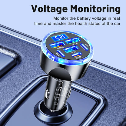 150W 6/8 Ports Car Charger Fast Charging PD QC3.0 USB C Car Phone Charger Type C Adapter in Car For iPhone Samsung Huawei Xiaomi