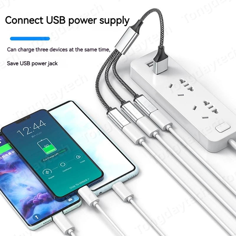 USB Hub Extensions 3 Port Type C Hub USB Splitter Data Transmission High Speed OTG Adapter For Computer Xiaomi Macbook Pro Air