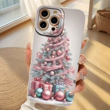 New Elegant Premium Pink Christmas Tree Creative Hot-Selling Phone Case - Compatible with iPhone 17 Air/17/16e/7/8/XR/XS/X/11/12