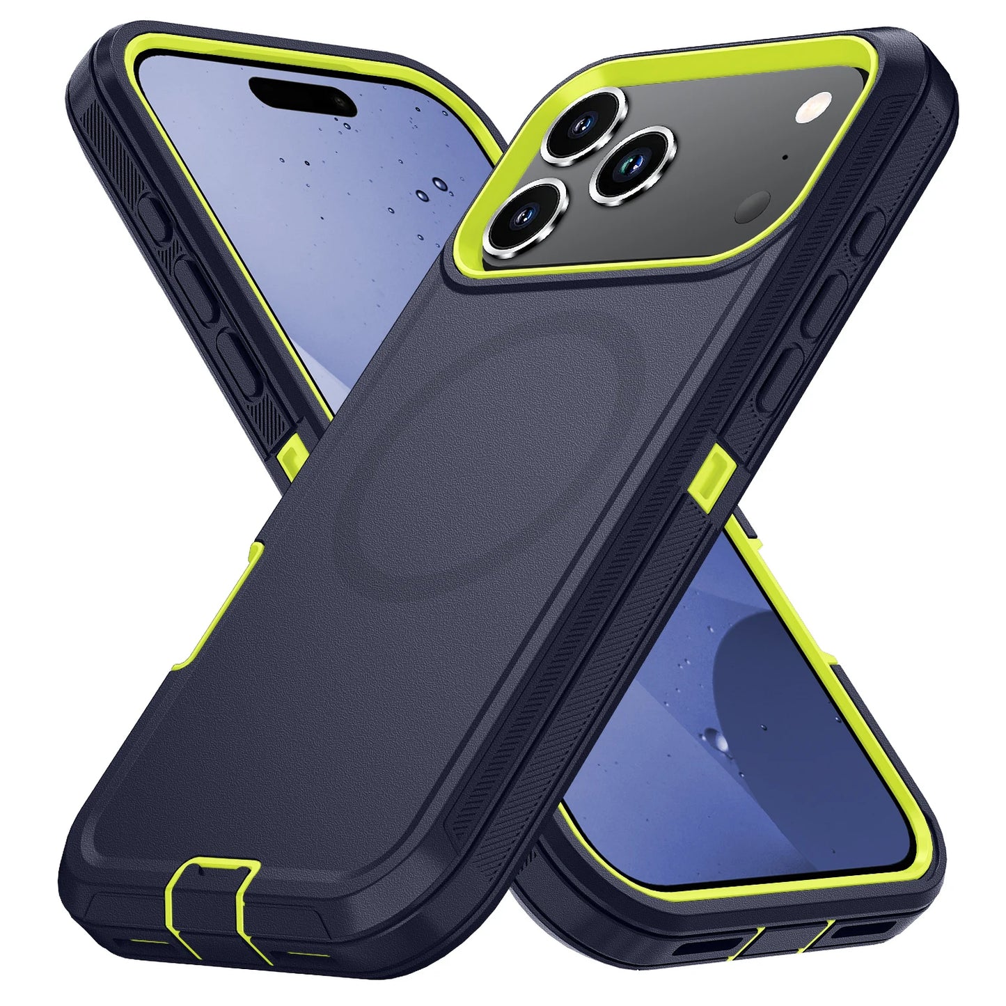 Heavy Duty Mechanical Rugged PC+TPU Case For IPhone 17 Pro Max 17 Air 16 Plus OTT-Box Magnetic Charging Enhanced Anti-Drop Cover